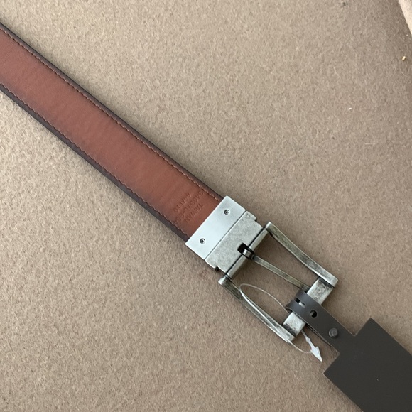 🆕 BOCONI Reversible Leather Belt - Brown/Tan - Size 44 - Picture 4 of 7